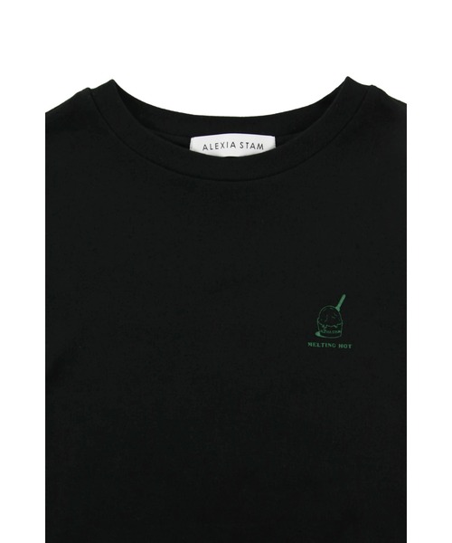 ALEXIA STAM（アリシアスタン）の「MELTING HOT Tee /デザインチビTee（Tシャツ/カットソー・レディース・ホワイト/グレー/ブラック・FREE）」の19枚目の写真