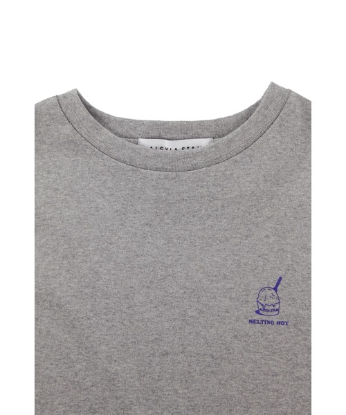 ALEXIA STAM（アリシアスタン）の「MELTING HOT Tee /デザインチビTee（Tシャツ/カットソー・レディース・ホワイト/グレー/ブラック・FREE）」の14枚目の写真