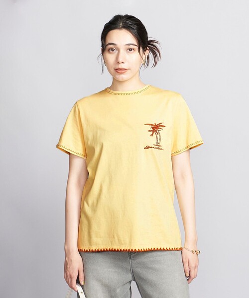 Nikben（ニックベン）の「【別注】＜Nikben＞エンブロイダリー Tシャツ（Tシャツ/カットソー・レディース・オフホワイト/イエロー・FREE）」の2枚目の写真