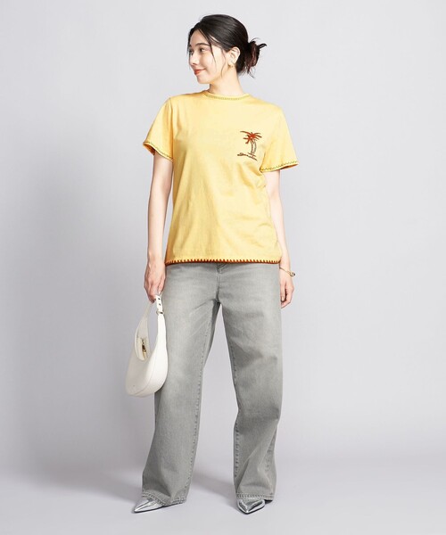 Nikben（ニックベン）の「【別注】＜Nikben＞エンブロイダリー Tシャツ（Tシャツ/カットソー・レディース・オフホワイト/イエロー・FREE）」の8枚目の写真