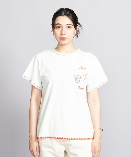 Nikben（ニックベン）の「【別注】＜Nikben＞エンブロイダリー Tシャツ（Tシャツ/カットソー・レディース・オフホワイト/イエロー・FREE）」の7枚目の写真