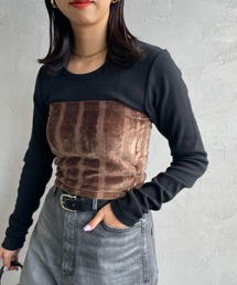[MILLER/ミラー] 別注 ベロアビスチェ付き ロングスリーブリブTシャツ