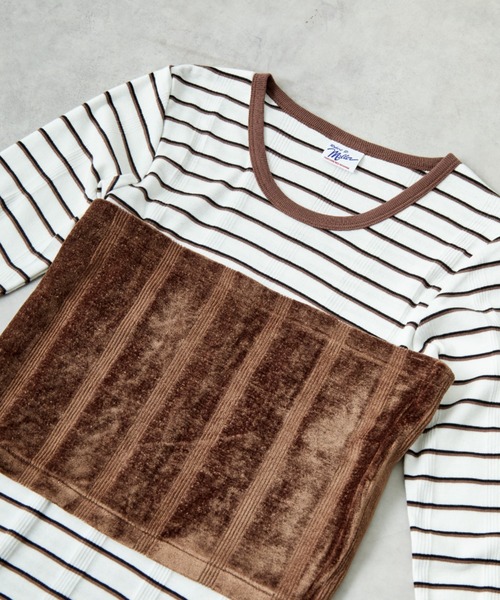 MILLER（ミラー）の「[MILLER/ミラー] 別注 ベロアビスチェ付き ロングスリーブリブTシャツ（Tシャツ/カットソー・レディース・アイボリー/ブラック/オフホワイト/ブラウン/ブラック系・F）」の22枚目の写真