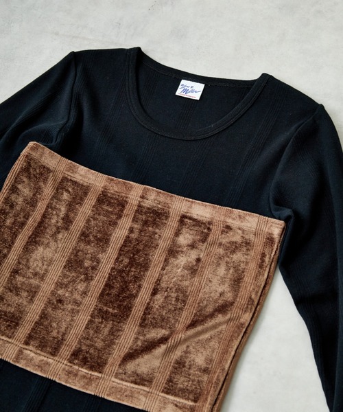 MILLER（ミラー）の「[MILLER/ミラー] 別注 ベロアビスチェ付き ロングスリーブリブTシャツ（Tシャツ/カットソー・レディース・アイボリー/ブラック/オフホワイト/ブラウン/ブラック系・F）」の16枚目の写真