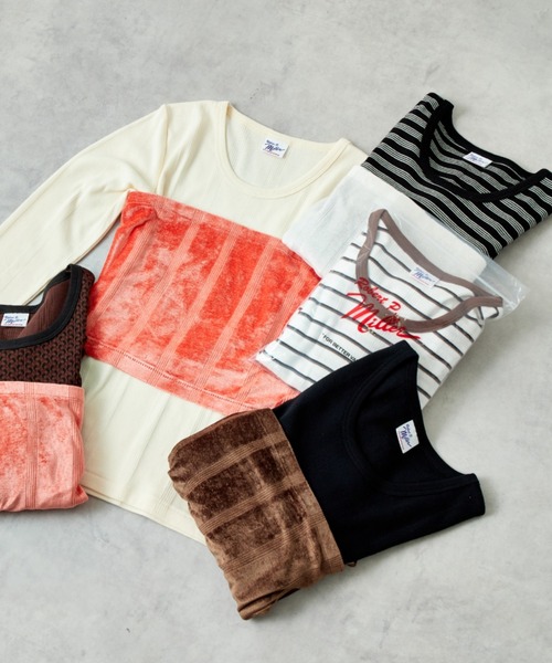 MILLER（ミラー）の「[MILLER/ミラー] 別注 ベロアビスチェ付き ロングスリーブリブTシャツ（Tシャツ/カットソー・レディース・アイボリー/ブラック/オフホワイト/ブラウン/ブラック系・F）」の10枚目の写真