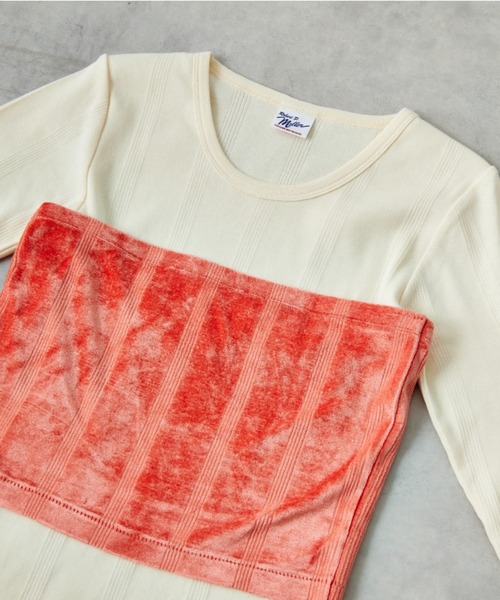 MILLER（ミラー）の「[MILLER/ミラー] 別注 ベロアビスチェ付き ロングスリーブリブTシャツ（Tシャツ/カットソー・レディース・アイボリー/ブラック/オフホワイト/ブラウン/ブラック系・F）」の13枚目の写真
