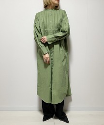 Fizz | 【Fizz/フィズ】 コットンポプリンレースピンタックシャツワンピース(シャツワンピース)