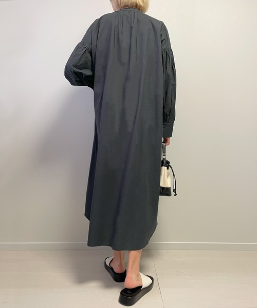 Fizz（フィズ）の「【Fizz/フィズ】　コットンポプリンレースピンタックシャツワンピース（シャツワンピース・レディース・チャコール/ホワイト/ライトカーキ/ブルー・M）」の7枚目の写真