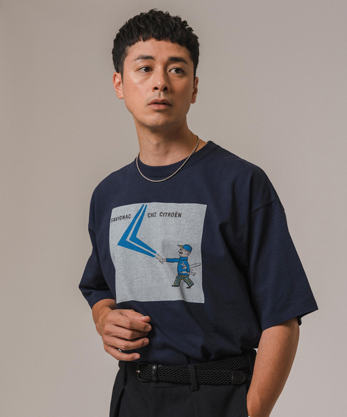 EDIFICE(エディフィス)の「SAVIGNAC (サビニャック) 別注 Citroen プリント Tシャツ(Tシャツ/カットソー・メンズ・ブラック×ブラック/ホワイト×ホワイト/モスグリーン/White/ネイビー・MEDIUM/LARGE/X-LARGE)」の17枚目の写真