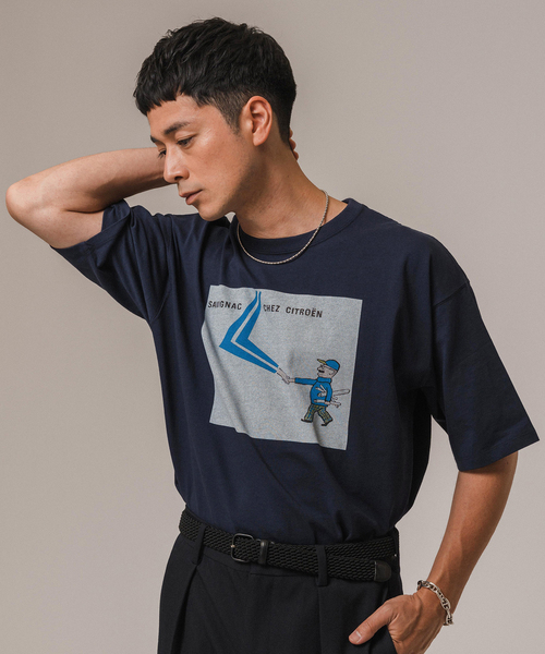 EDIFICE(エディフィス)の「SAVIGNAC (サビニャック) 別注 Citroen プリント Tシャツ(Tシャツ/カットソー・メンズ・ブラック×ブラック/ホワイト×ホワイト/モスグリーン/White/ネイビー・MEDIUM/LARGE/X-LARGE)」の19枚目の写真