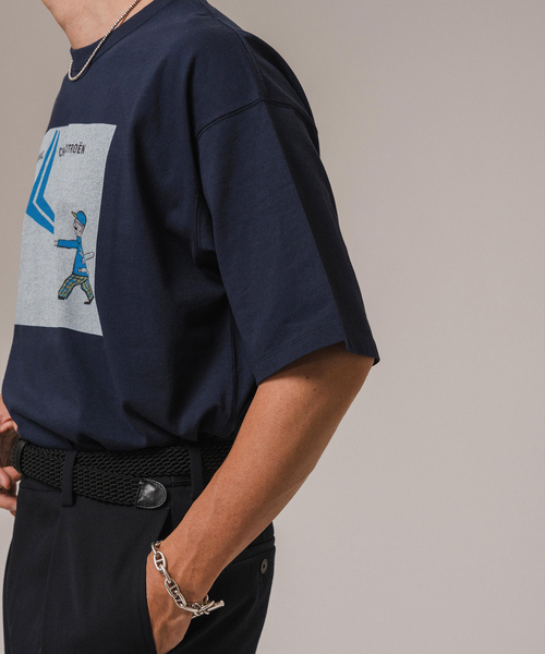 EDIFICE(エディフィス)の「SAVIGNAC (サビニャック) 別注 Citroen プリント Tシャツ(Tシャツ/カットソー・メンズ・ブラック×ブラック/ホワイト×ホワイト/モスグリーン/White/ネイビー・MEDIUM/LARGE/X-LARGE)」の22枚目の写真