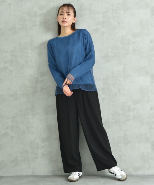 INTERPLANET(インタープラネット)の「ストレッチゆるテーパードパンツ(その他パンツ・レディース・ブルー/チャコールグレー/ブラック/ボルドー・FREE)」の10枚目の写真