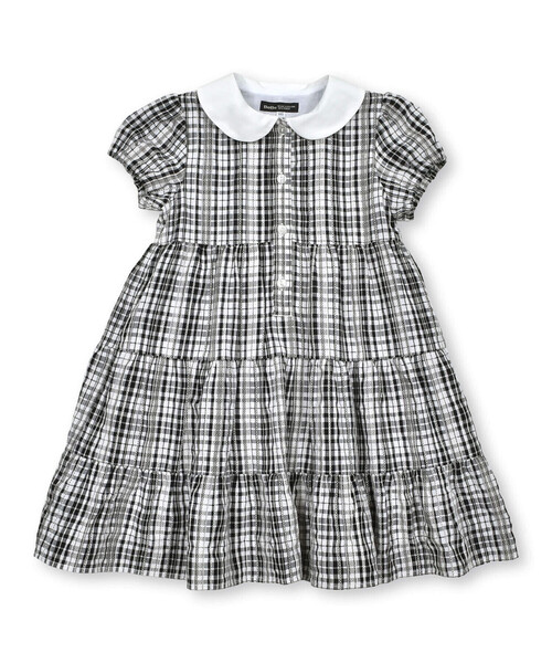 BeBe（ベベ）の「【お揃い】チェックレースプリント丸襟ティアードワンピース(90~150cm)（シャツワンピース・キッズ・ブラック系その他・120cm/140cm/100cm/90cm/150cm/130cm/110cm）」の11枚目の写真
