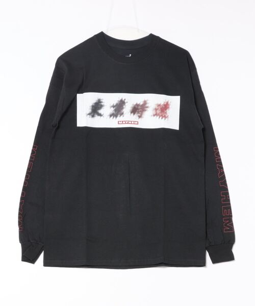 NO WAY(ノーウェイ)の「/MAYHEM/graphic L/S T(Tシャツ/カットソー・レディース・ブラック/ホワイト・LARGE/MEDIUM)」の1枚目の写真