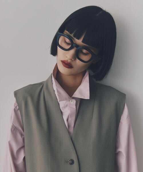 N.（N. Natural Beauty Basic）（エヌエヌナチュラルビューティーベーシック）の「◆太フレームメガネ（メガネ・レディース・ブラウン/ブラック・ﾌﾘ-）」の2枚目の写真