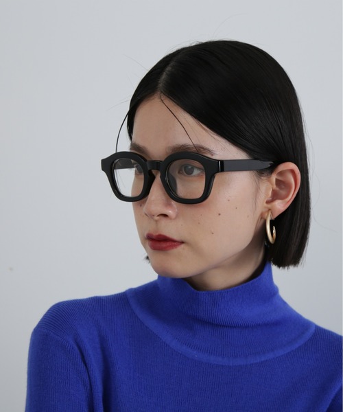 N.（N. Natural Beauty Basic）（エヌエヌナチュラルビューティーベーシック）の「◆太フレームメガネ（メガネ・レディース・ブラウン/ブラック・ﾌﾘ-）」の5枚目の写真