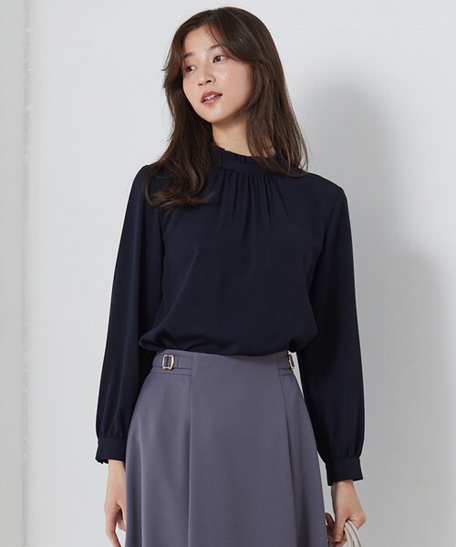 【洗える】フリルネックスタンド ブラウス（シャツ/ブラウス）｜any SiS（エニィスィス）