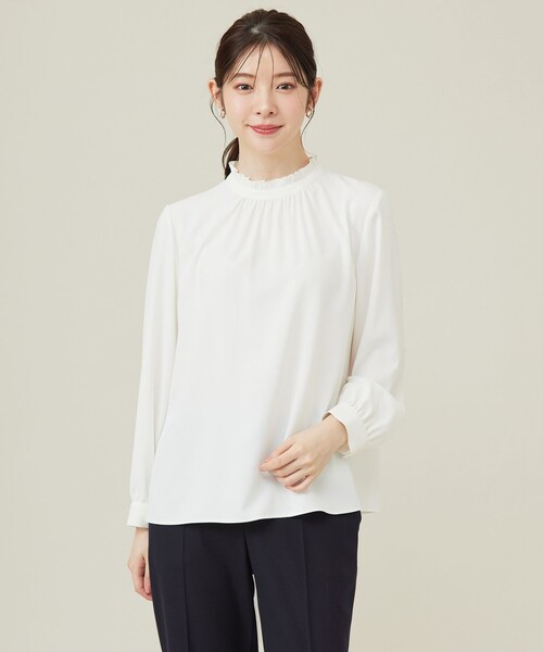 【洗える】フリルネックスタンド ブラウス（シャツ/ブラウス）｜any SiS（エニィスィス）