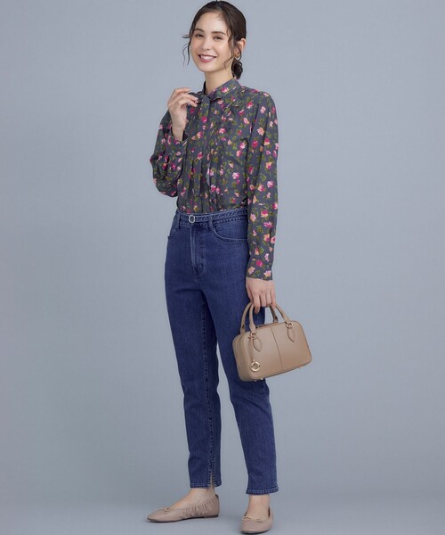 組曲（クミキョク）の「カッティングローズプリント フリルブラウス（シャツ/ブラウス・レディース・イエロー系5/ピンク系5・3/2）」の13枚目の写真