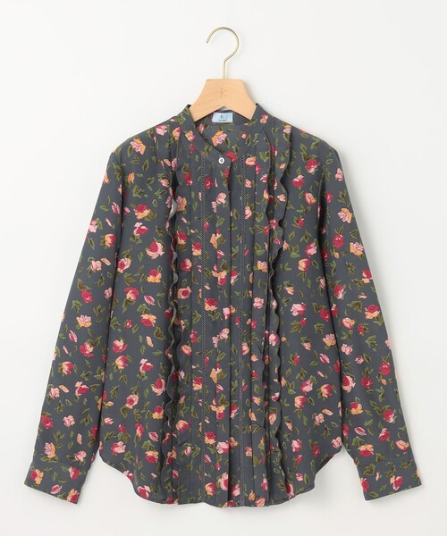 組曲（クミキョク）の「カッティングローズプリント フリルブラウス（シャツ/ブラウス・レディース・イエロー系5/ピンク系5・3/2）」の5枚目の写真