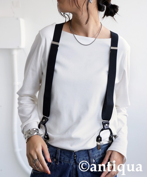 antiqua(アンティカ)の「異素材サスペンダー(サスペンダー・レディース・ネイビー/グリーン/ブラック・FREE)」の3枚目の写真