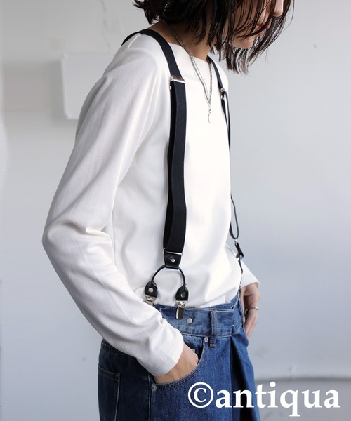 antiqua(アンティカ)の「異素材サスペンダー(サスペンダー・レディース・ネイビー/グリーン/ブラック・FREE)」の5枚目の写真