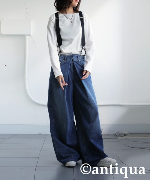 antiqua(アンティカ)の「異素材サスペンダー(サスペンダー・レディース・ネイビー/グリーン/ブラック・FREE)」の6枚目の写真