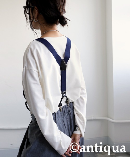 antiqua(アンティカ)の「異素材サスペンダー(サスペンダー・レディース・ネイビー/グリーン/ブラック・FREE)」の13枚目の写真