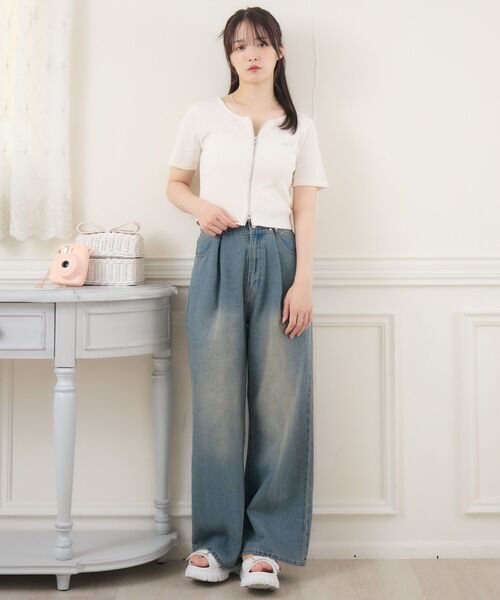 ems excite（エムズエキサイト）の「ノーカラーWZIPCT（Tシャツ/カットソー・レディース・チャコールグレー/ナチュラル/ブラウン・FREE）」の5枚目の写真