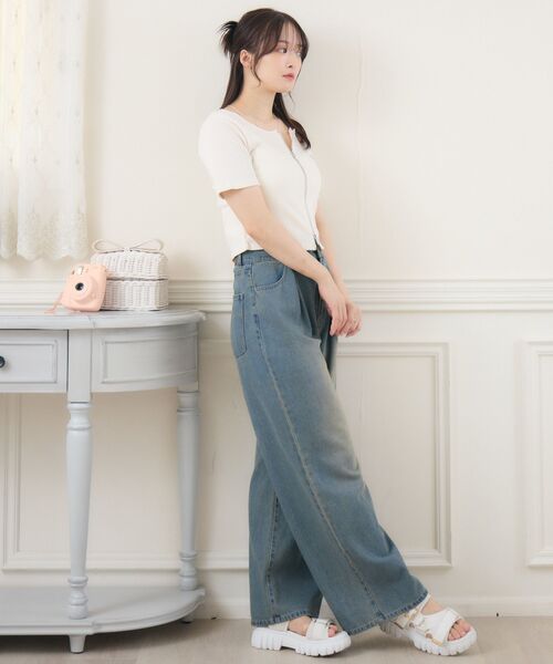 ems excite（エムズエキサイト）の「ノーカラーWZIPCT（Tシャツ/カットソー・レディース・チャコールグレー/ナチュラル/ブラウン・FREE）」の6枚目の写真