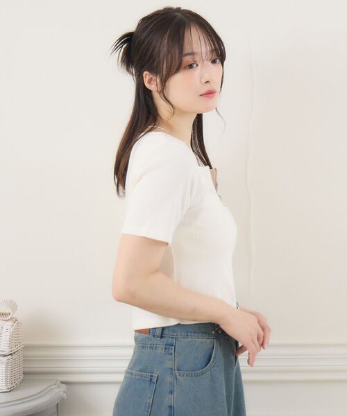 ems excite（エムズエキサイト）の「ノーカラーWZIPCT（Tシャツ/カットソー・レディース・チャコールグレー/ナチュラル/ブラウン・FREE）」の10枚目の写真