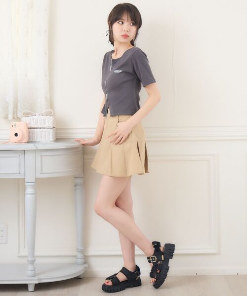 ems excite（エムズエキサイト）の「ノーカラーWZIPCT（Tシャツ/カットソー・レディース・チャコールグレー/ナチュラル/ブラウン・FREE）」の16枚目の写真