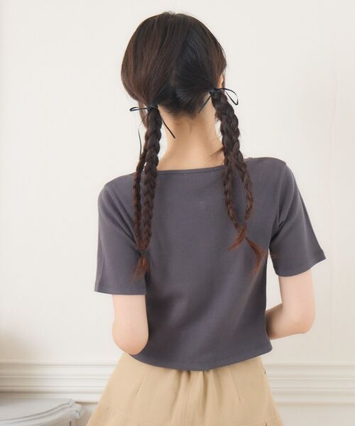 ems excite（エムズエキサイト）の「ノーカラーWZIPCT（Tシャツ/カットソー・レディース・チャコールグレー/ナチュラル/ブラウン・FREE）」の21枚目の写真