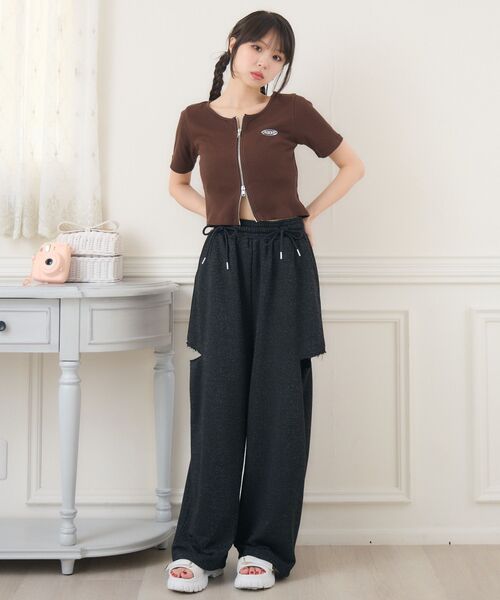 ems excite（エムズエキサイト）の「ノーカラーWZIPCT（Tシャツ/カットソー・レディース・チャコールグレー/ナチュラル/ブラウン・FREE）」の22枚目の写真