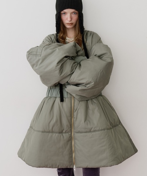 パッファーボリュームAラインミドルコート J1U by LA BELLE ETUDE】パッファーボリュームAラインミドル