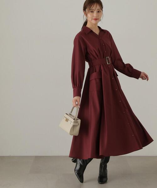 PROPORTION BODY DRESSING（プロポーションボディドレッシング）の「ポケットシャツワンピース / 1214240915（ワンピース・レディース・ブルー/ボルドー/ベージュ・MEDIUM/SMALL）」の3枚目の写真