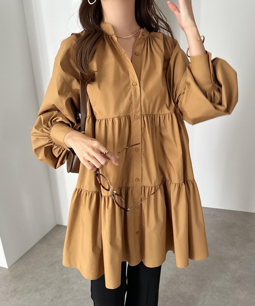 な*み様 値下げ　Apoliaブラウン 長袖シャツ アポリナ　チュニック　ブラウ な*み様 値下げ Apoliaブラウン 長袖シャツ アポリナ チュニック