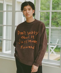 RAGEBLUE | Jacquard logo crew neck lettered sweater/モール/ジャガード/レターニット(ニット/セーター)