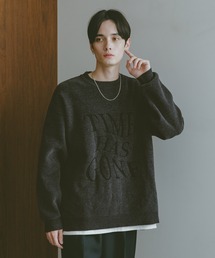 RAGEBLUE | Jacquard logo crew neck lettered sweater/モール/ジャガード/レターニット(ニット/セーター)