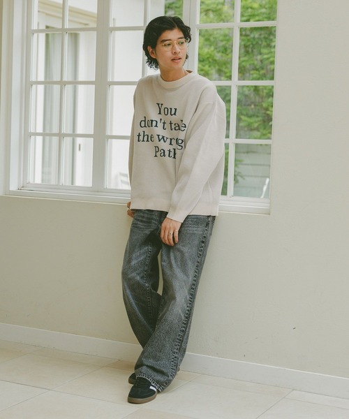 RAGEBLUE（レイジブルー）の「Jacquard logo crew neck lettered sweater/モール/ジャガード/レターニット（ニット/セーター・メンズ・ホワイト/ブラウン/ネイビー/ダークグレー/グリーン/その他4/ワインレッド/グリーン系その他/ブルー系その他/ホワイト系その他/レッド系その他・MEDIUM/LARGE/SMALL）」の20枚目の写真