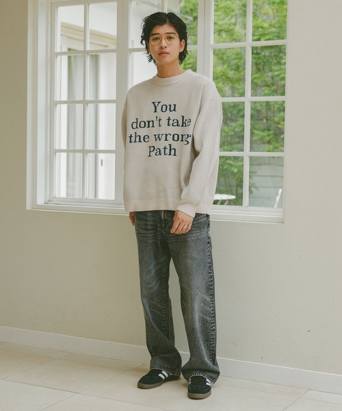 RAGEBLUE（レイジブルー）の「Jacquard logo crew neck lettered sweater/モール/ジャガード/レターニット（ニット/セーター・メンズ・ホワイト/ブラウン/ネイビー/ダークグレー/グリーン/その他4/ワインレッド/グリーン系その他/ブルー系その他/ホワイト系その他/レッド系その他・MEDIUM/LARGE/SMALL）」の21枚目の写真