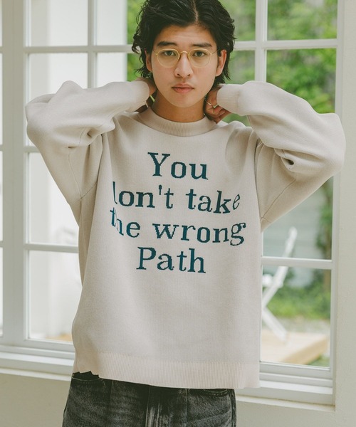 RAGEBLUE（レイジブルー）の「Jacquard logo crew neck lettered sweater/モール/ジャガード/レターニット（ニット/セーター・メンズ・ホワイト/ブラウン/ネイビー/ダークグレー/グリーン/その他4/ワインレッド/グリーン系その他/ブルー系その他/ホワイト系その他/レッド系その他・MEDIUM/LARGE/SMALL）」の22枚目の写真