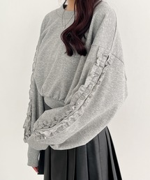 Heather | フリルスリーブ裏毛スウェット　152995(スウェット)