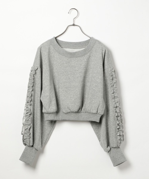 Heather（ヘザー）の「フリルスリーブ裏毛スウェット　152995（スウェット・レディース・グレー/チャコールグレー/オートミール・FREE）」の13枚目の写真