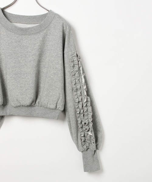 Heather（ヘザー）の「フリルスリーブ裏毛スウェット　152995（スウェット・レディース・グレー/チャコールグレー/オートミール・FREE）」の10枚目の写真
