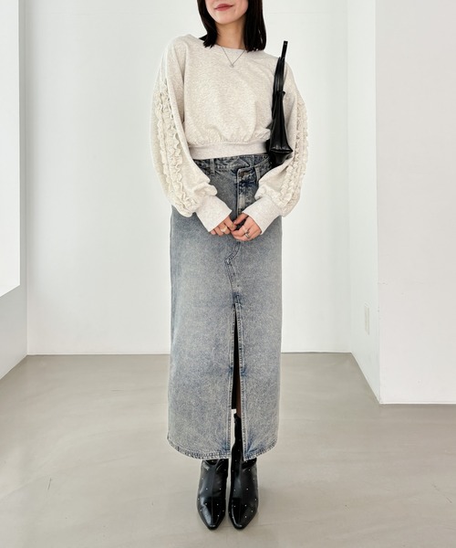 Heather（ヘザー）の「フリルスリーブ裏毛スウェット　152995（スウェット・レディース・グレー/チャコールグレー/オートミール・FREE）」の22枚目の写真