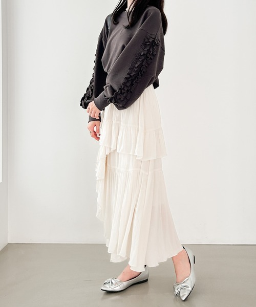 Heather（ヘザー）の「フリルスリーブ裏毛スウェット　152995（スウェット・レディース・グレー/チャコールグレー/オートミール・FREE）」の16枚目の写真