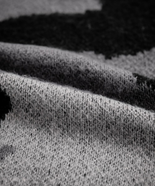 【セール】起毛 カモフラ柄オーバーサイズクルーニットセーター（ニット/セーター）｜Rocky Monroe（ロッキーモンロー）