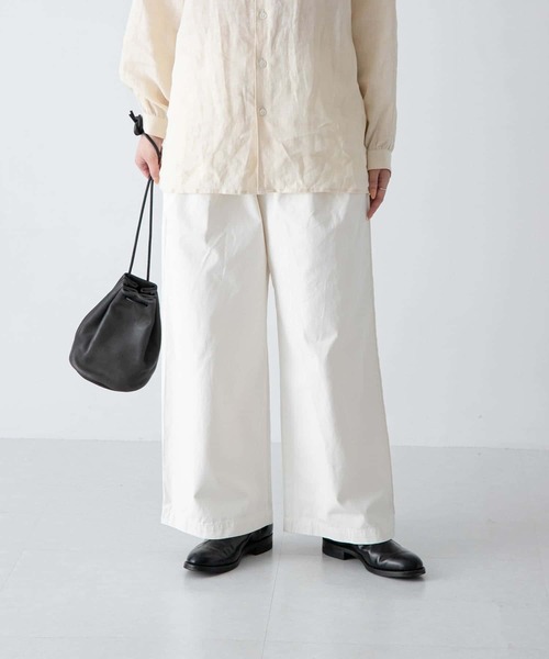 かぐれ（カグレ）の「コットン2タックワイドパンツ（その他パンツ・レディース・オフホワイト・FREE）」の4枚目の写真