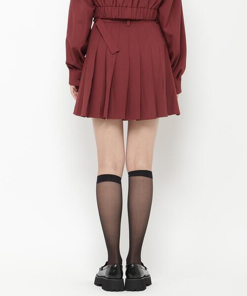 REDYAZEL（レディアゼル）の「【セットアップ可能】ベルト付きプリーツショートスカート（スカート・レディース・グレー/ボルドー/グリーン・SMALL/MEDIUM）」の9枚目の写真